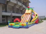 Inflatable spiral slide