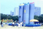 inflatable 5 pillars climbing wall