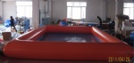 red inflatable pool