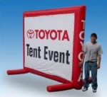 Inflatable advertising screen